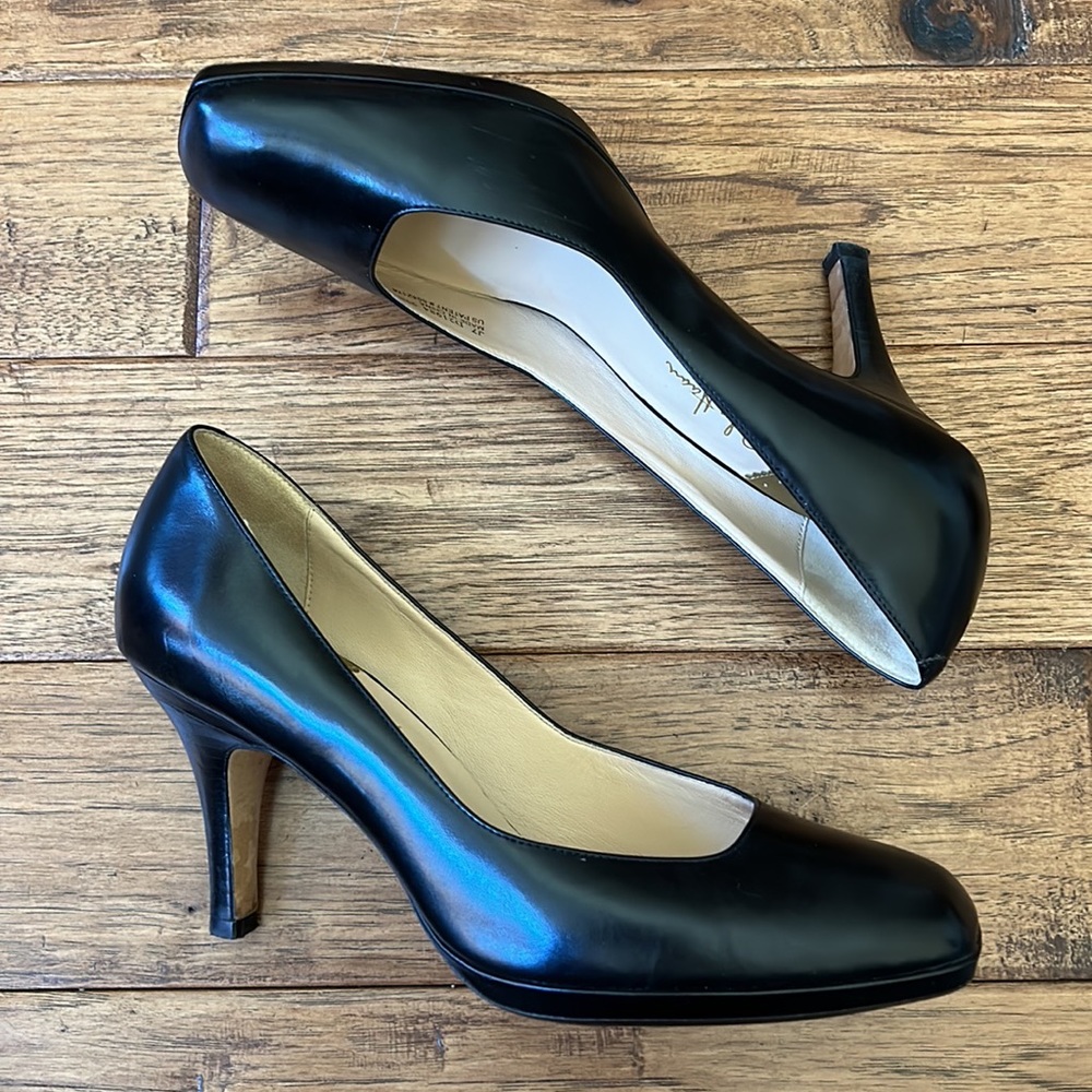 Cole Haan Nike Air Carma Black Leather Pump Square Toe Size 9.5 - Picture 12 of 12